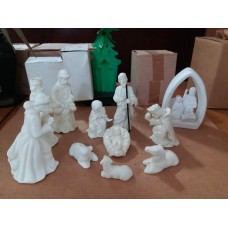 Nativity - 10cm Ceramic White 10pc Set